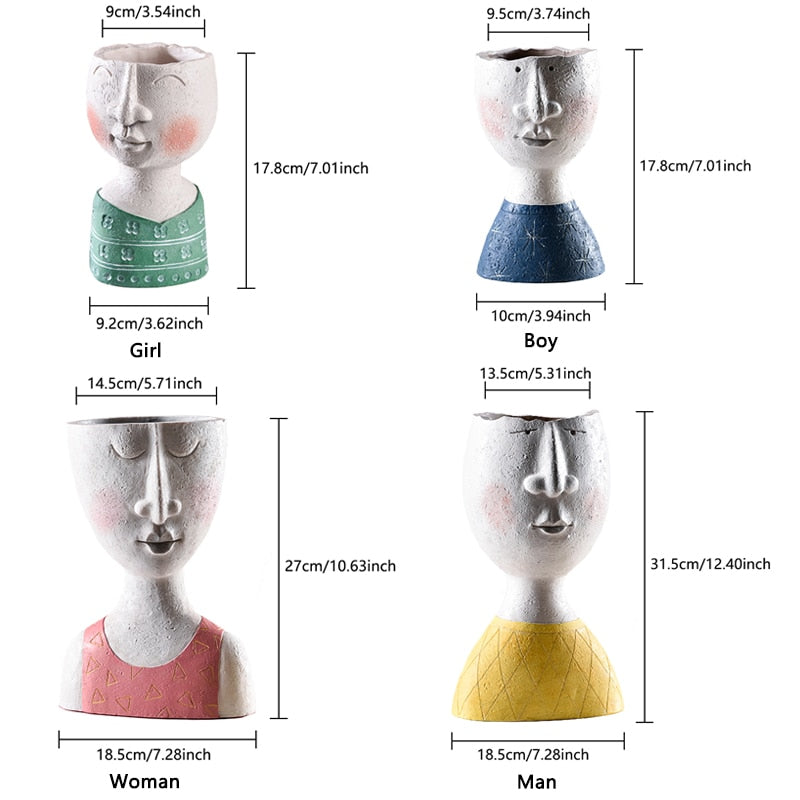 Individual Character Vases