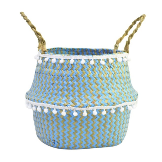 Patterned Handmade Bamboo Storage Baskets