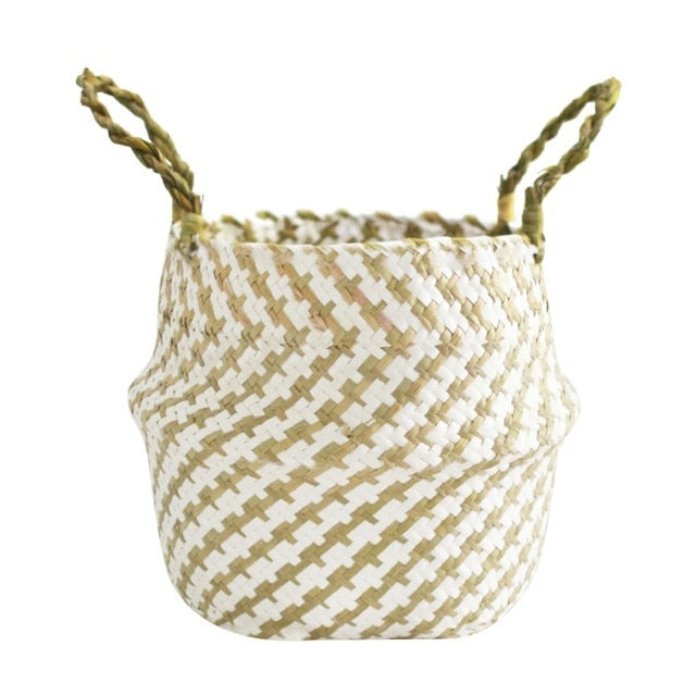 Patterned Handmade Bamboo Storage Baskets