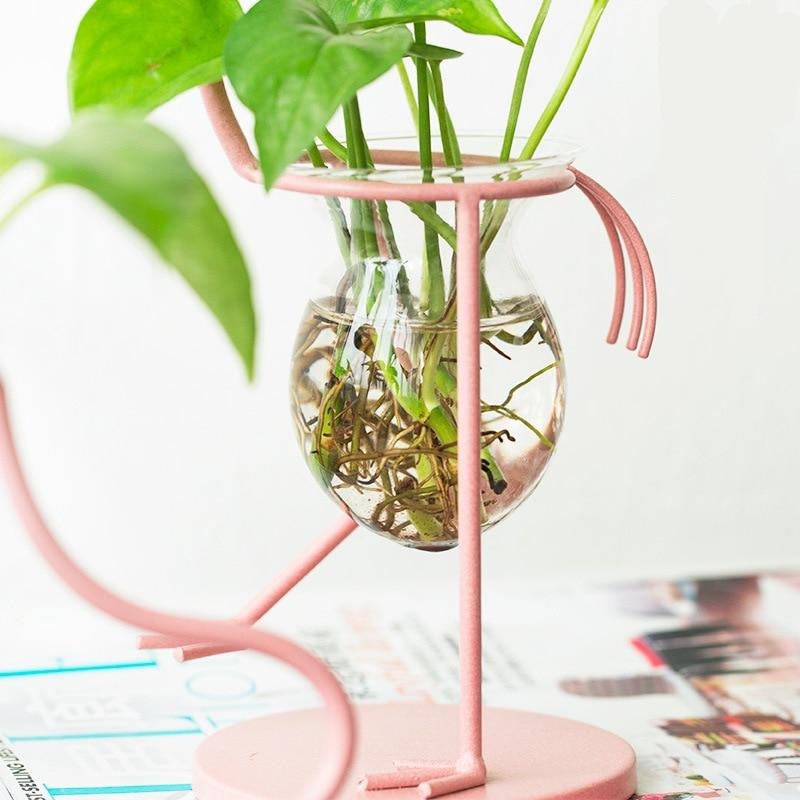 Funky Flamingo Glass Terrarium