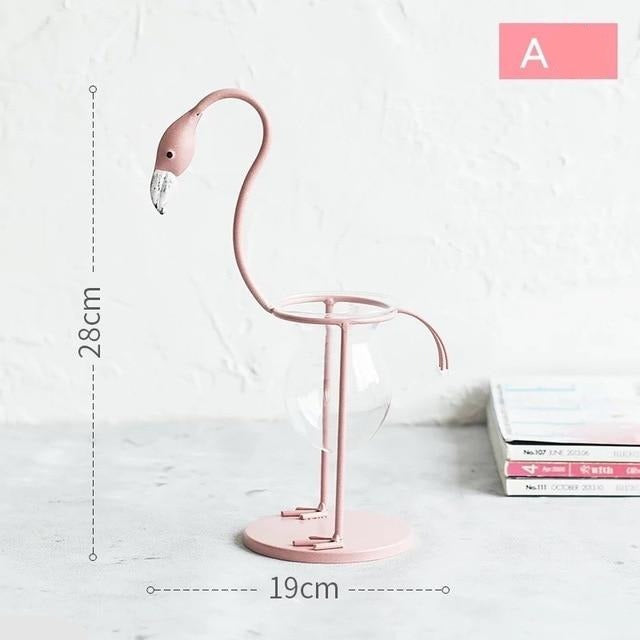 Funky Flamingo Glass Terrarium