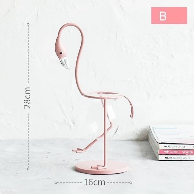 Funky Flamingo Glass Terrarium