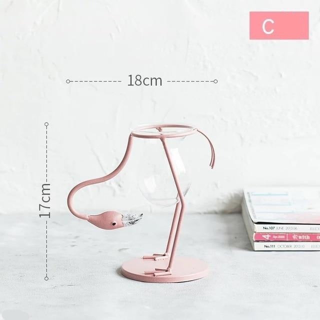 Funky Flamingo Glass Terrarium