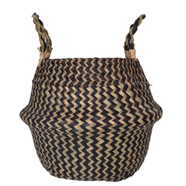 Patterned Handmade Bamboo Storage Baskets