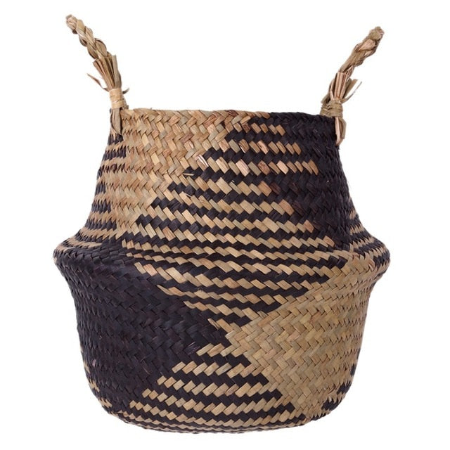 Patterned Handmade Bamboo Storage Baskets