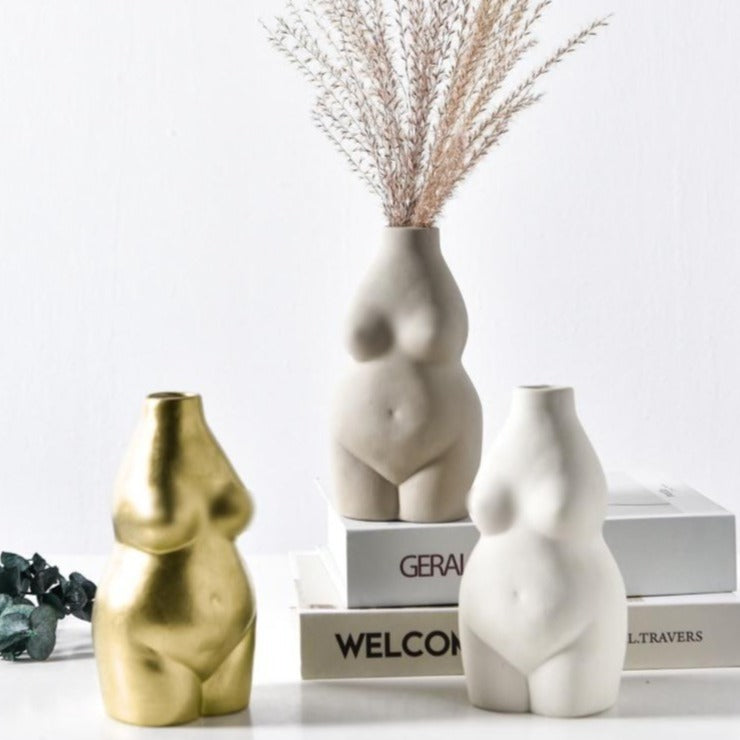 Nude Female Torso Vase