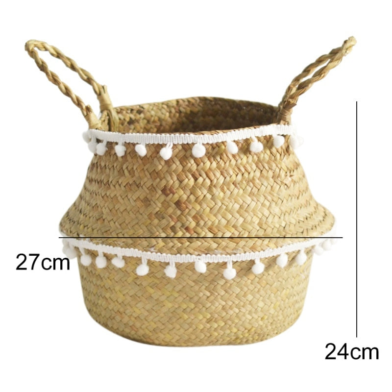 Patterned Handmade Bamboo Storage Baskets