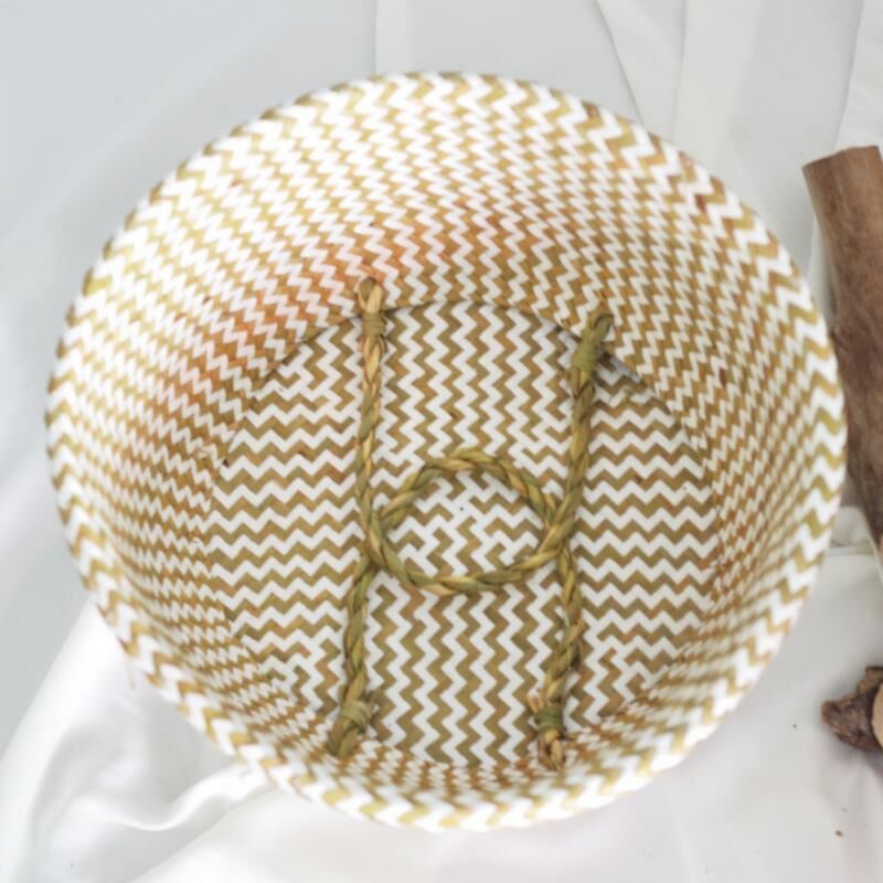 Patterned Handmade Bamboo Storage Baskets