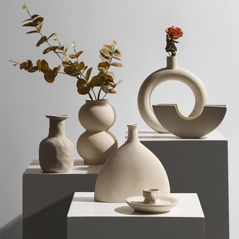 Beige Ceramic Vases