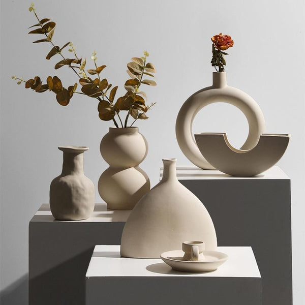 Beige Ceramic Vases