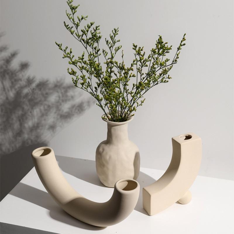 Beige Ceramic Vases