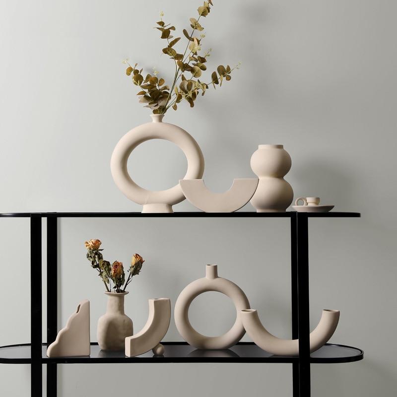 Beige Ceramic Vases