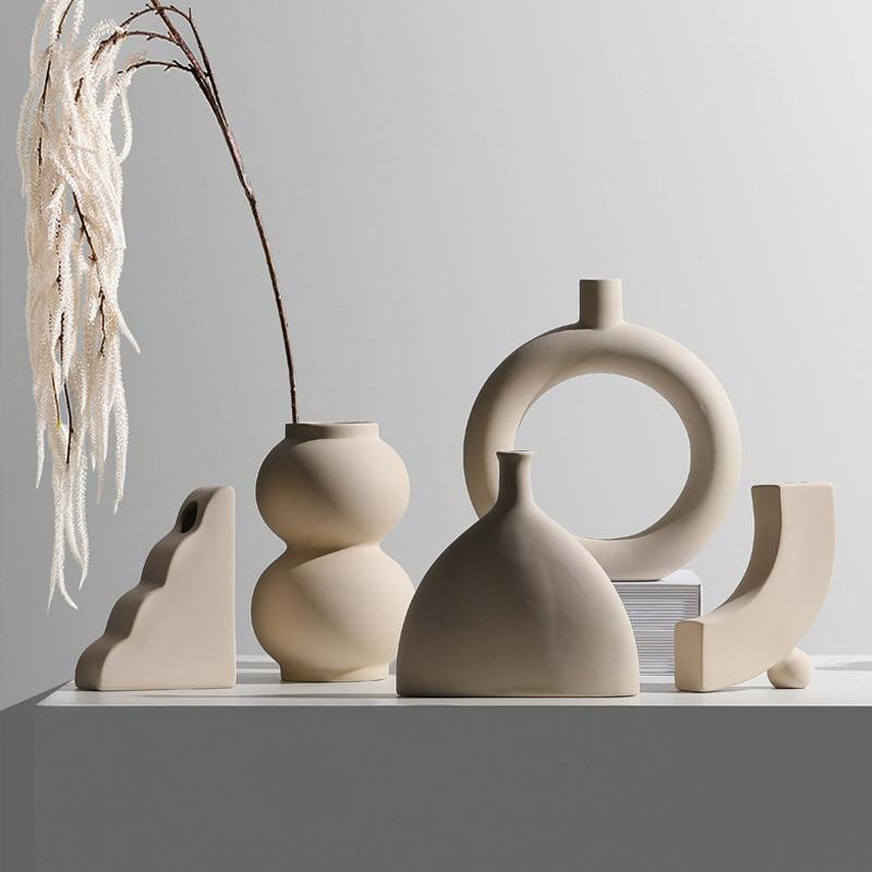 Beige Ceramic Vases