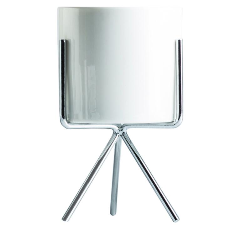 Ceramic Pot with Metal Frame