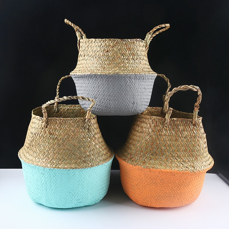 Colourful Handmade Bamboo Baskets