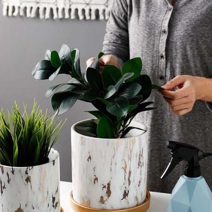 Marble Patterned Pot