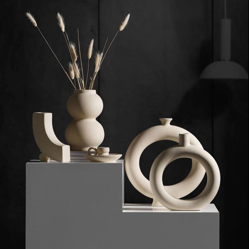 Beige Ceramic Vases