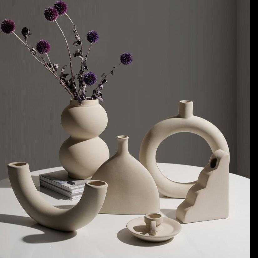 Beige Ceramic Vases