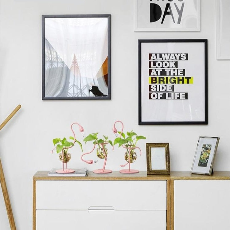 Funky Flamingo Glass Terrarium