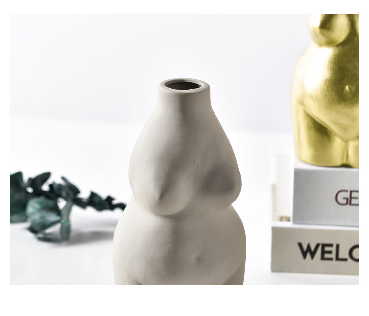 Nude Female Torso Vase