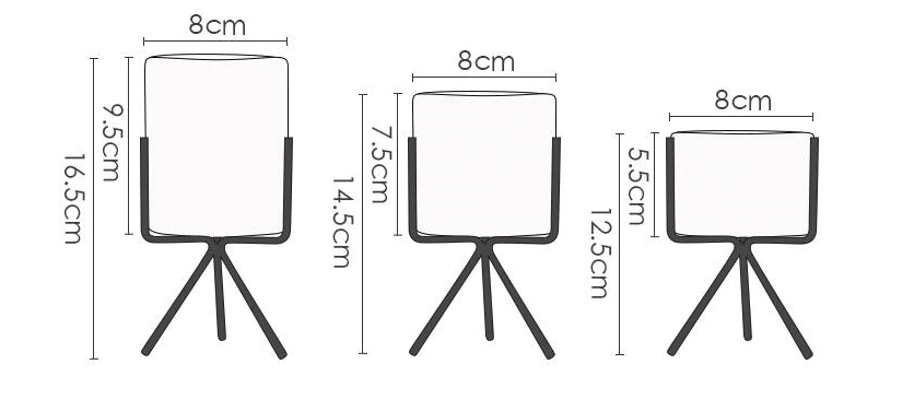 Ceramic Pot with Metal Frame