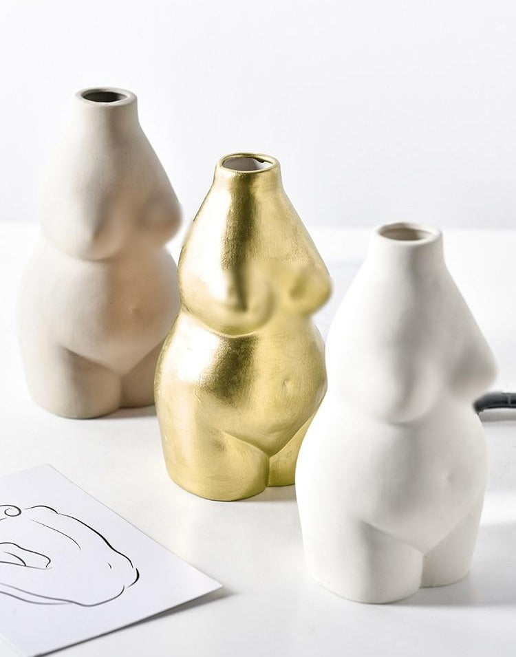 Nude Female Torso Vase