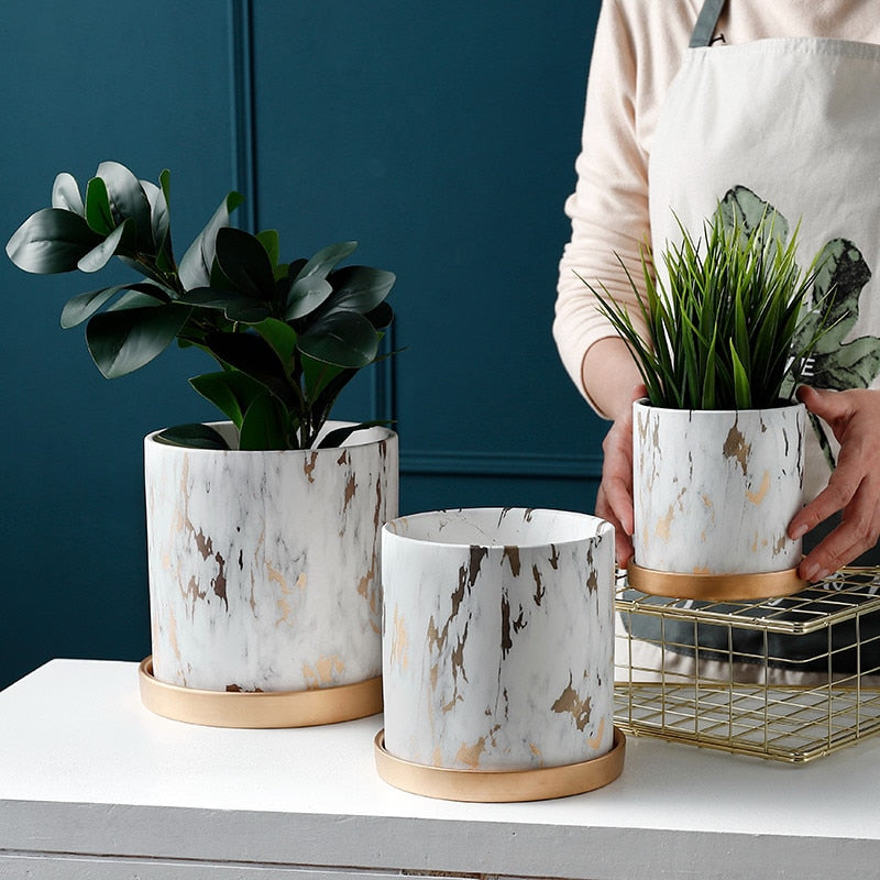 Marble Patterned Pot